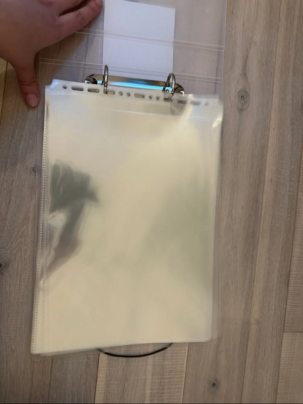 Frosted Plastic Document Folder with Elastic Closure - White